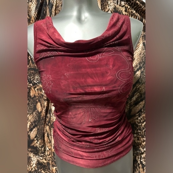 FREE 🇨🇦💎💟Women’s Vintage Suzy Sheir Long Ruched Sleeveless Top - Picture 3 of 16